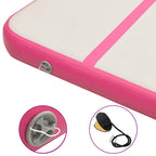 Aufblasbare Gymnastikmatte mit Pumpe 500x100x15 cm PVC Rosa