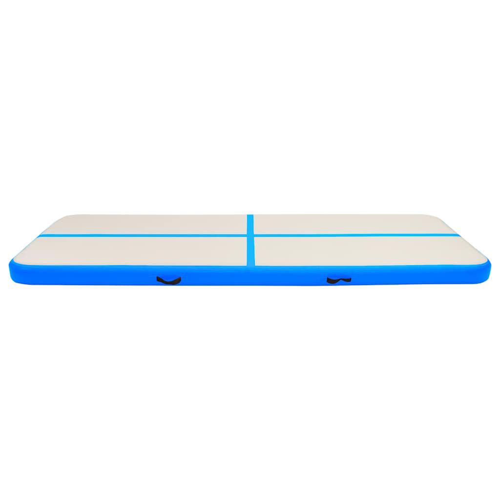 Aufblasbare Gymnastikmatte mit Pumpe 500x100x15 cm PVC Blau