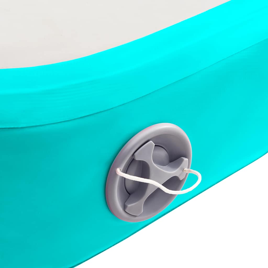 Aufblasbare Gymnastikmatte mit Pumpe 600x100x15 cm PVC Grün