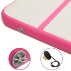 Aufblasbare Gymnastikmatte mit Pumpe 800x100x15 cm PVC Rosa