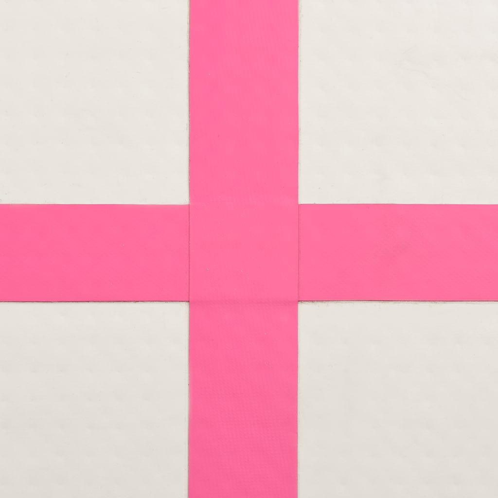 Aufblasbare Gymnastikmatte mit Pumpe 600x100x20 cm PVC Rosa