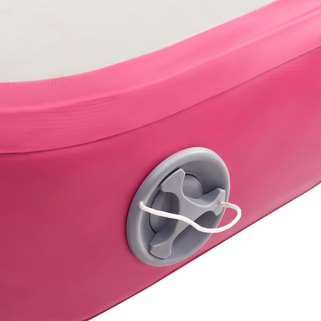 Aufblasbare Gymnastikmatte mit Pumpe 800x100x20 cm PVC Rosa