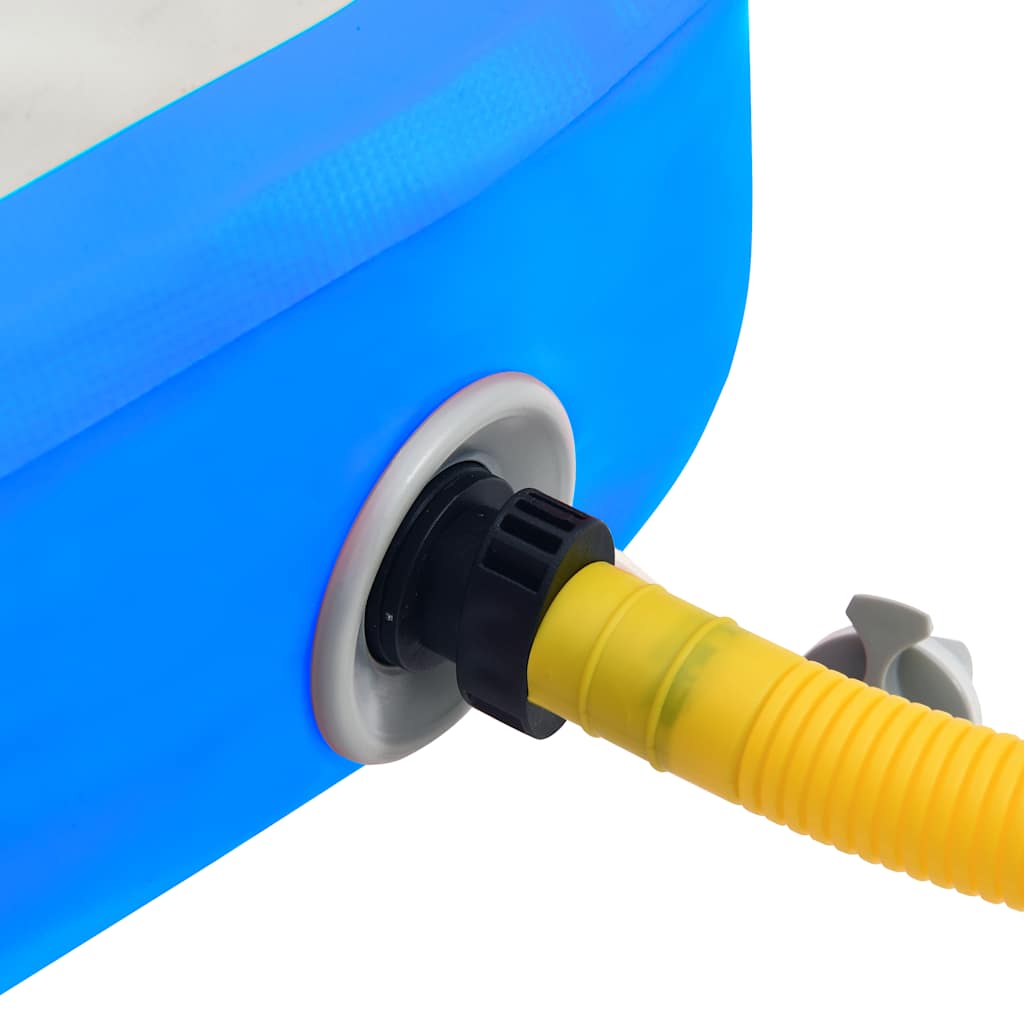 Aufblasbare Gymnastikmatte mit Pumpe 800x100x20 cm PVC Blau