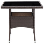 Garten-Esstisch Braun Poly Rattan