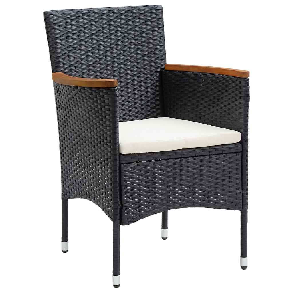 Garten-Essstühle 4 Stk. Poly Rattan Schwarz