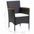 Garten-Essstühle 4 Stk. Poly Rattan Schwarz