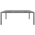 Gartentisch 200x150x75 cm Hartglas und Poly Rattan Grau