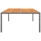 Gartentisch 200x150x75 cm Akazienholz und Poly Rattan Grau