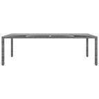 Gartentisch 250x100x75 cm Hartglas und Poly Rattan Grau