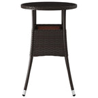 Gartentisch Ø60x75 cm Hartglas und Poly Rattan Braun