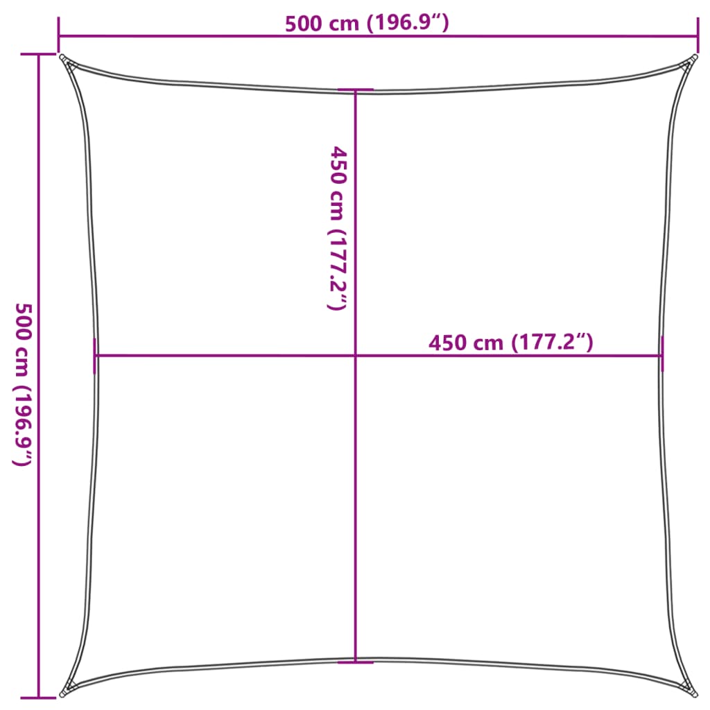 Sonnensegel 160 g/m² Beige 5x5 m HDPE