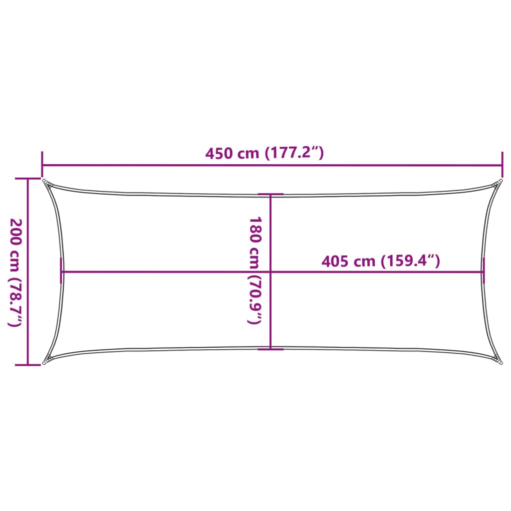 Sonnensegel 160 g/m² Creme 2x4,5 m HDPE
