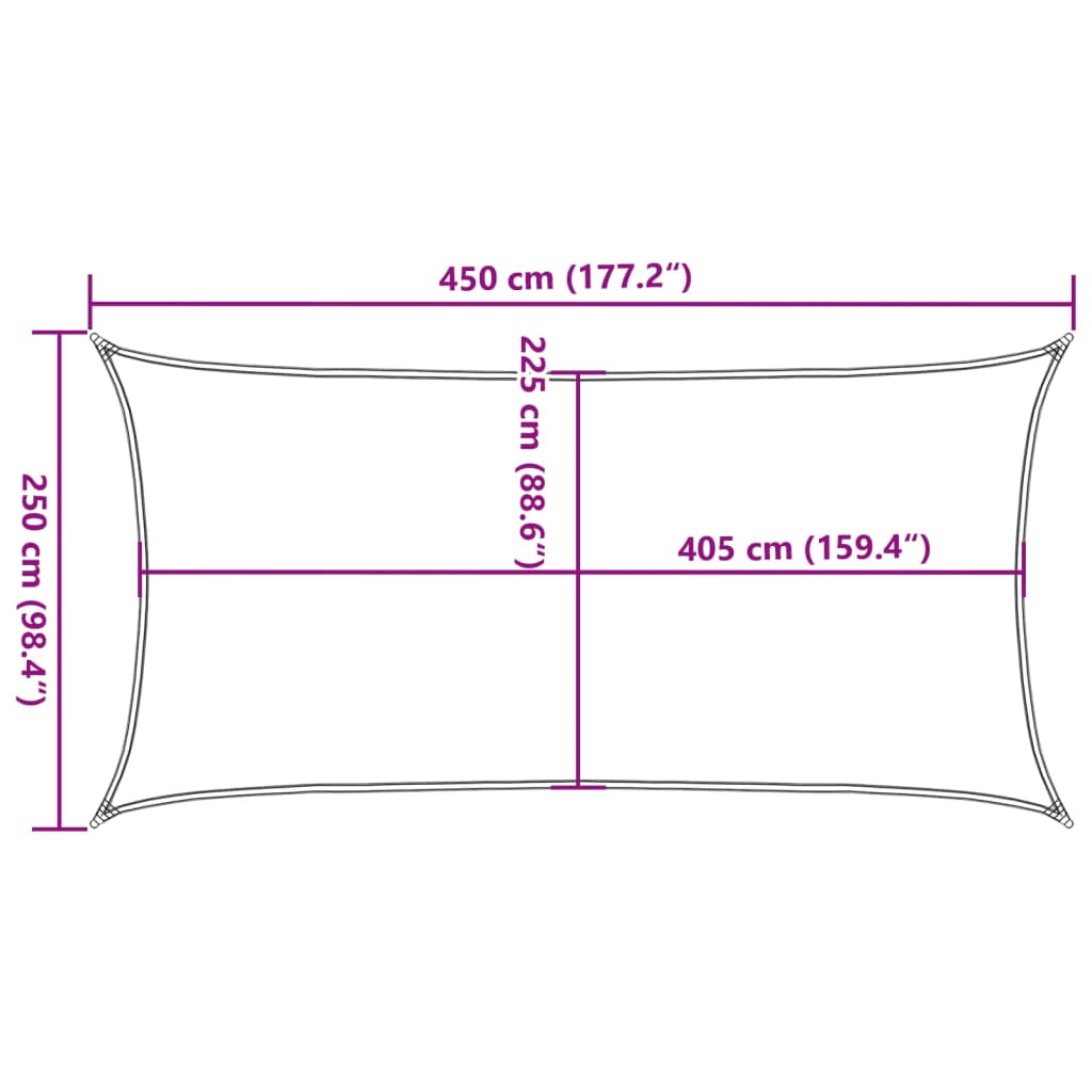 Sonnensegel 160 g/m² Creme 2,5x4,5 m HDPE