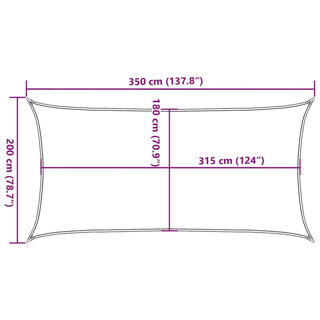 Sonnensegel 160 g/m² Weiß 2x3,5 m HDPE