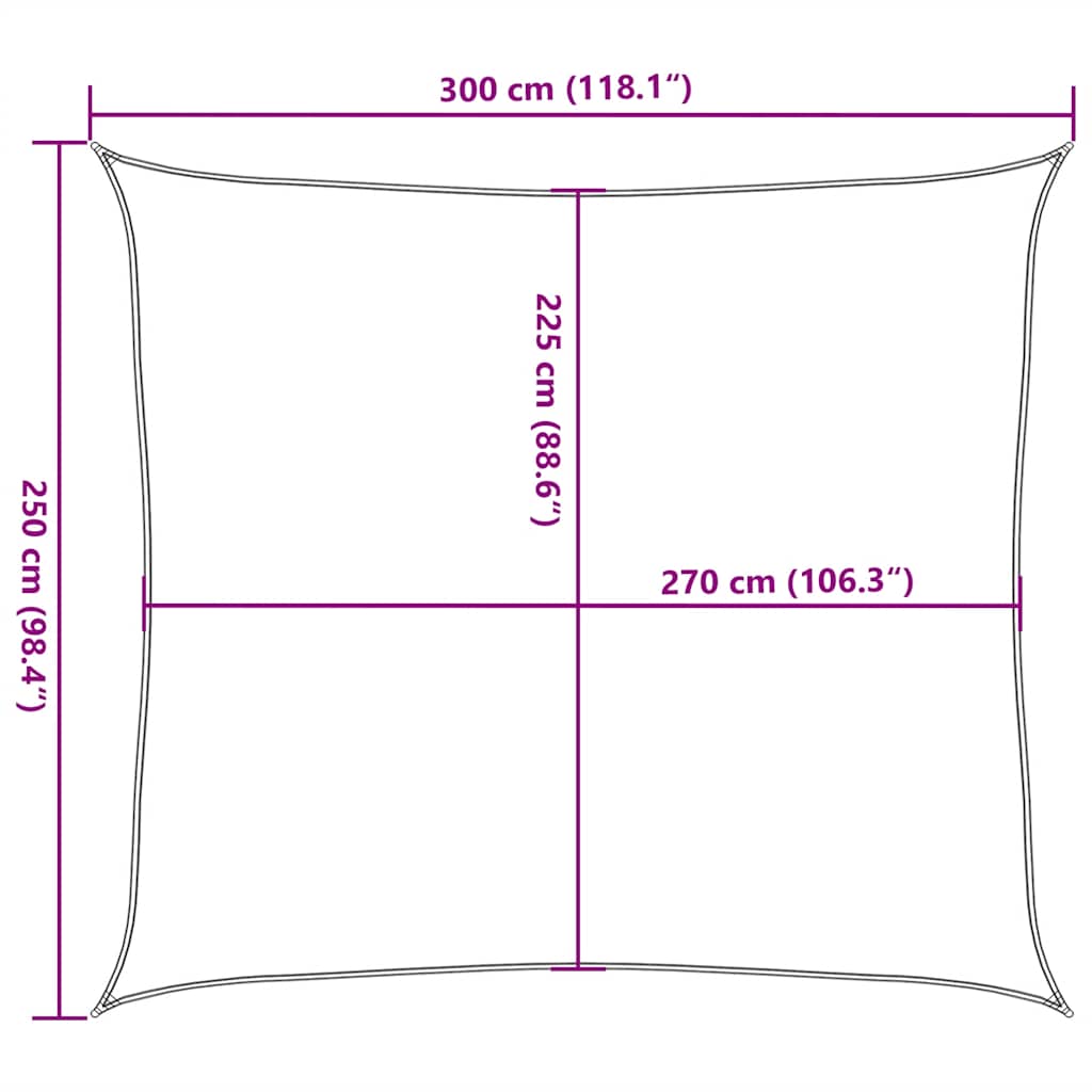 Sonnensegel 160 g/m² Weiß 2,5x3 m HDPE