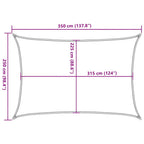 Sonnensegel 160 g/m² Weiß 2,5x3,5 m HDPE