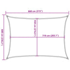 Sonnensegel 160 g/m² Weiß 6x8 m HDPE