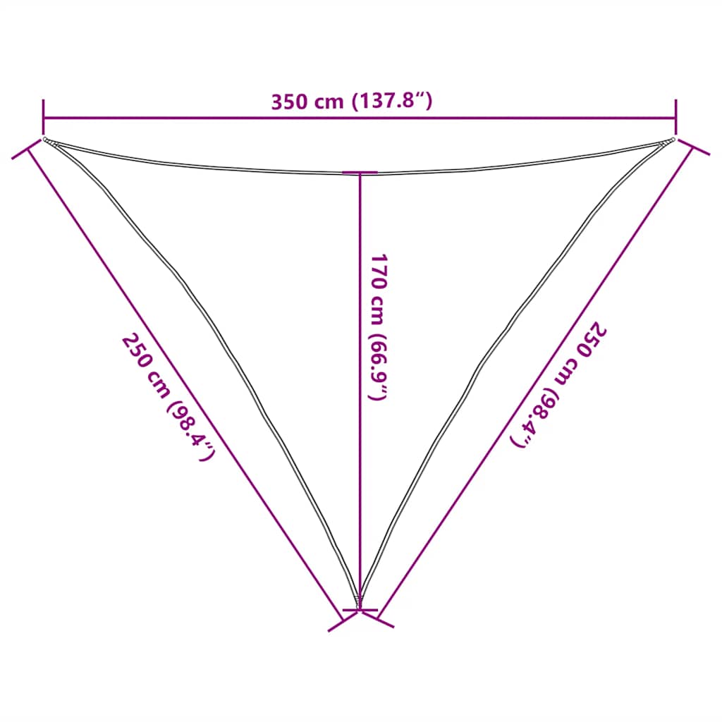 Sonnensegel 160 g/m² Weiß 2,5x2,5x3,5 m HDPE