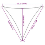 Sonnensegel 160 g/m² Weiß 6x6x6 m HDPE