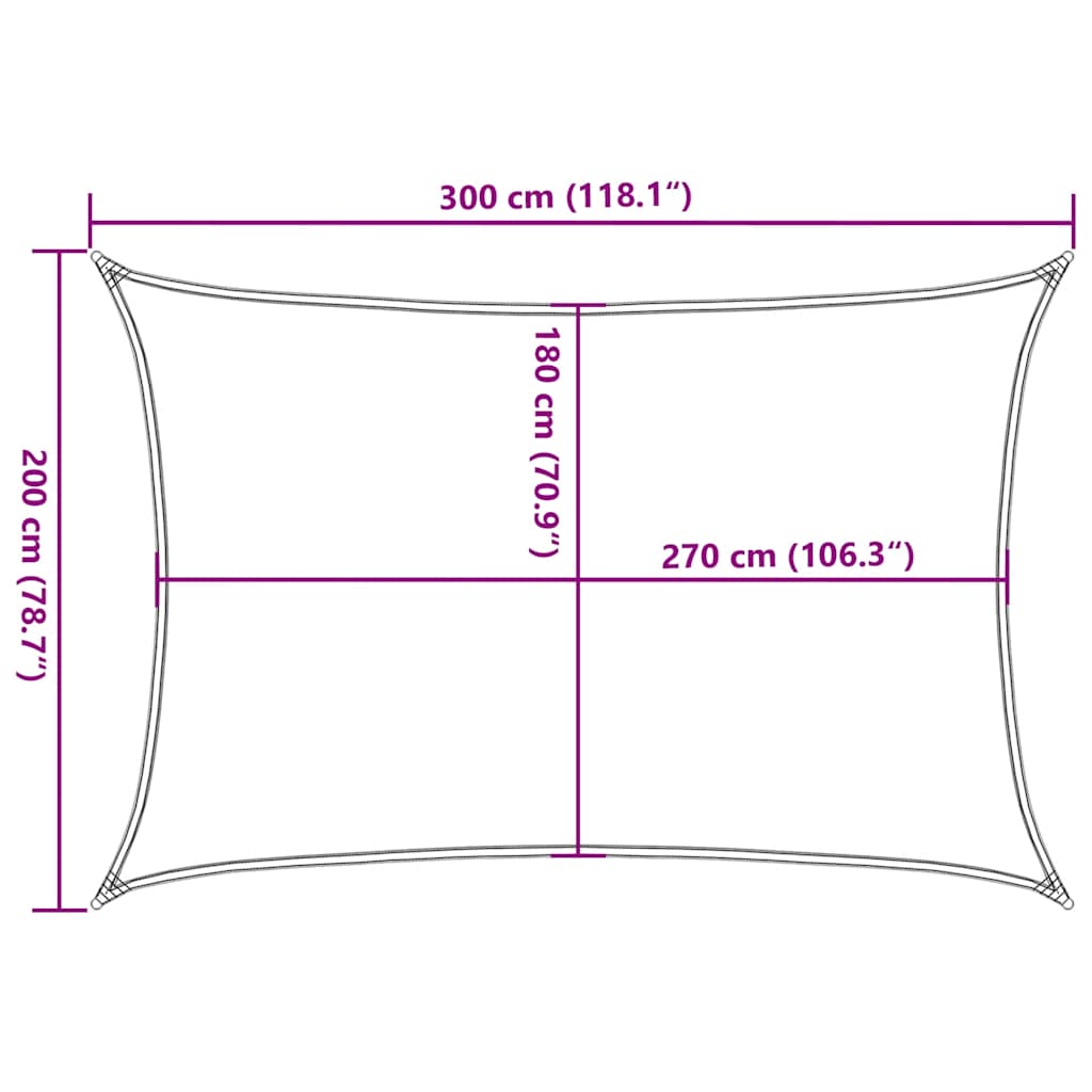 Sonnensegel 160 g/m² Taupe 2x3 m HDPE
