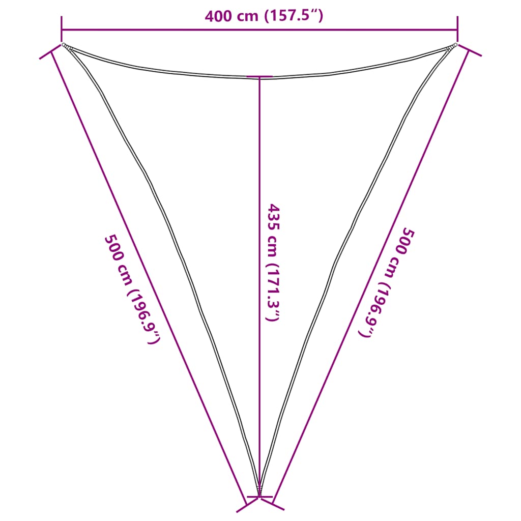 Sonnensegel 160 g/m² Taupe 4x5x5 m HDPE