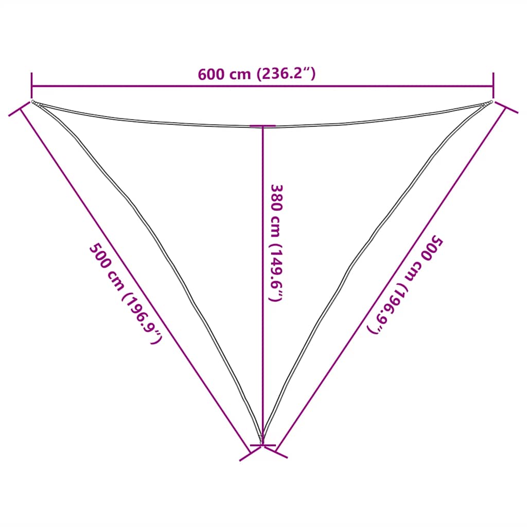 Sonnensegel 160 g/m² Taupe 5x5x6 m HDPE