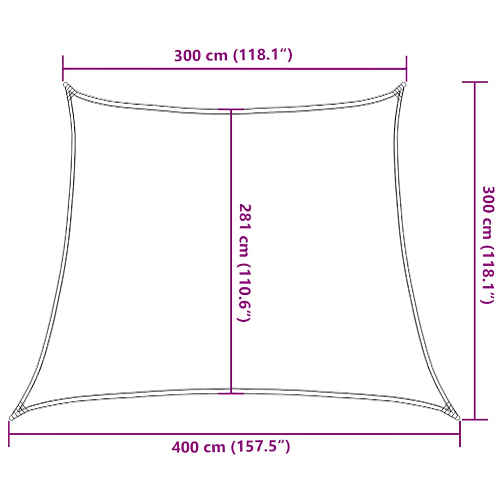 Sonnensegel 160 g/m² Taupe 3/4x3 m HDPE