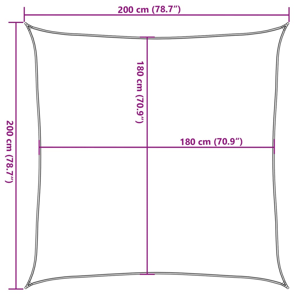 Sonnensegel 160 g/m² Dunkelgrün 2x2 m HDPE