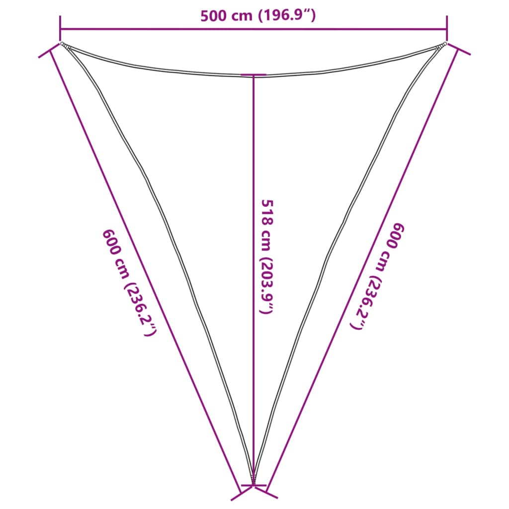 Sonnensegel 160 g/m² Dunkelgrün 5x6x6 m HDPE