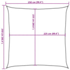 Sonnensegel 160 g/m² Gelb 2,5x2,5 m HDPE