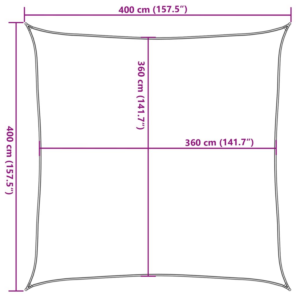 Sonnensegel 160 g/m² Quadratisch Gelb 4x4 m HDPE