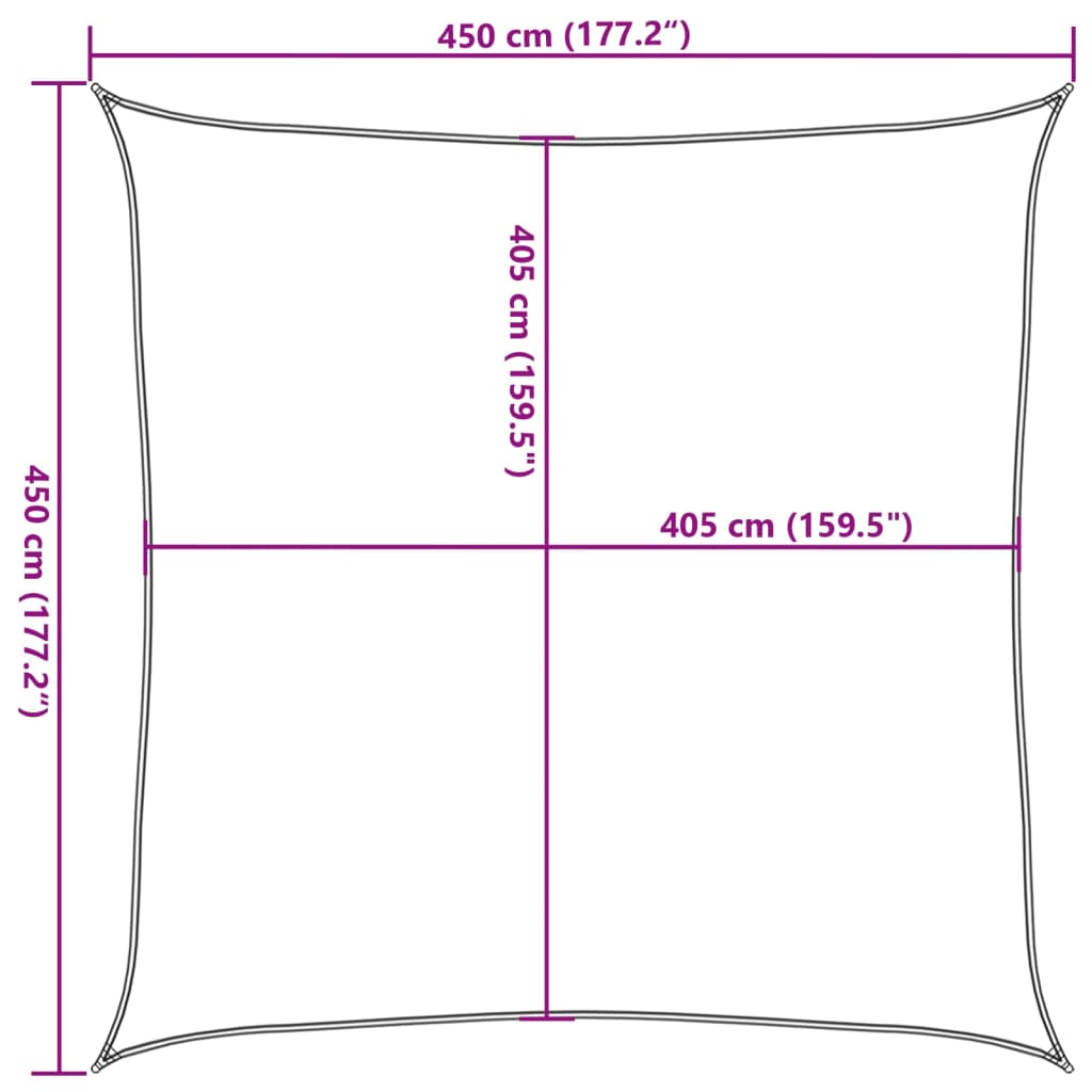 Sonnensegel 160 g/m² Quadratisch Gelb 4,5x4,5 m HDPE