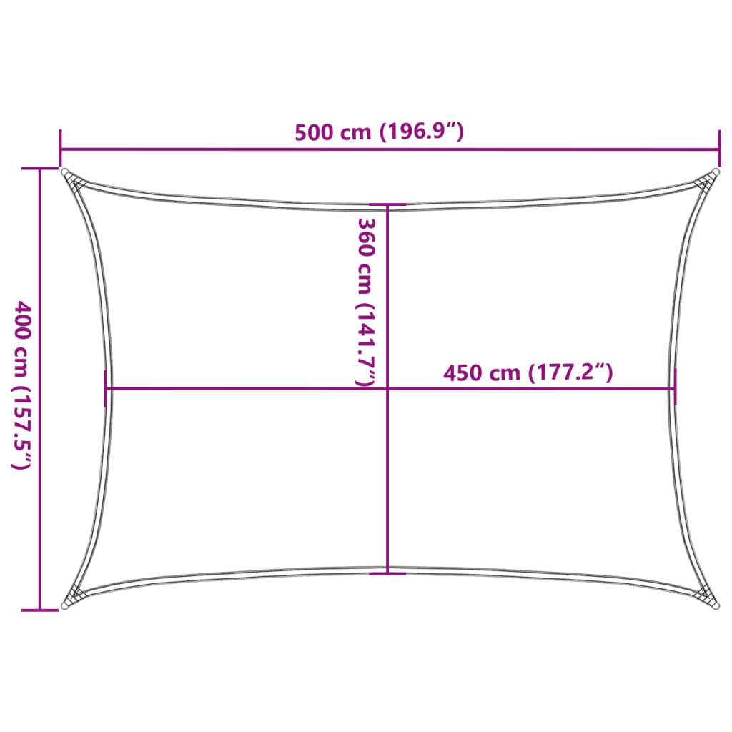 Sonnensegel 160 g/m² Rechteckig Gelb 4x5 m HDPE