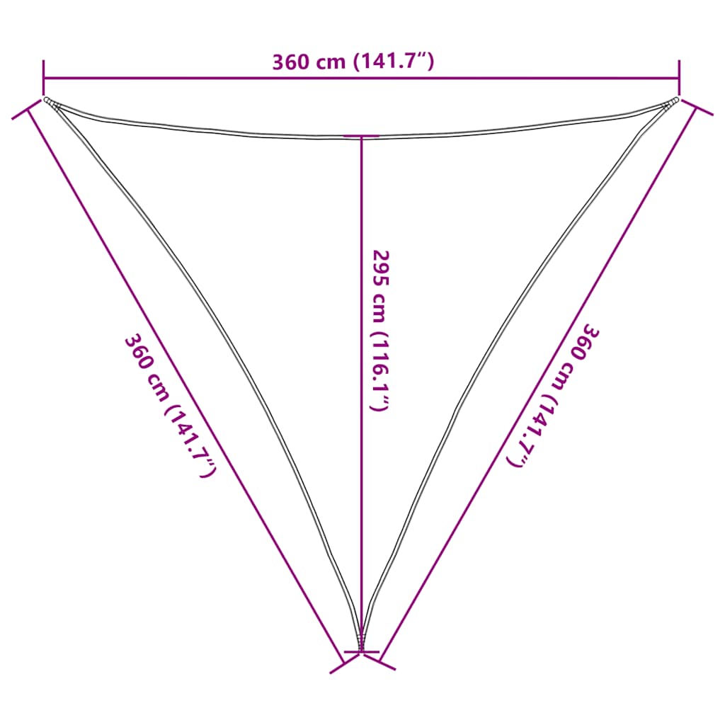 Sonnensegel 160 g/m² Gelb 3,6x3,6x3,6 m HDPE