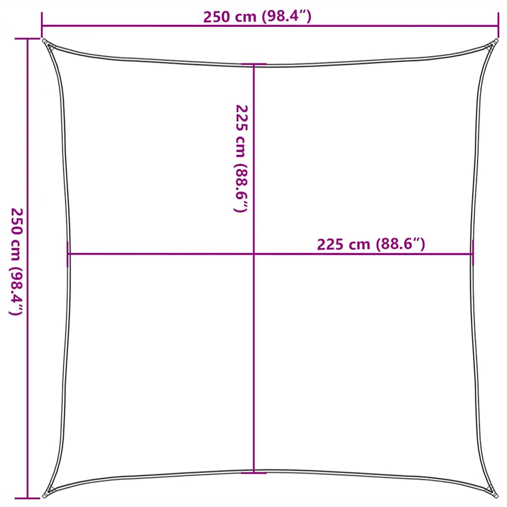 Sonnensegel 160 g/m² Rot 2,5x2,5 m HDPE