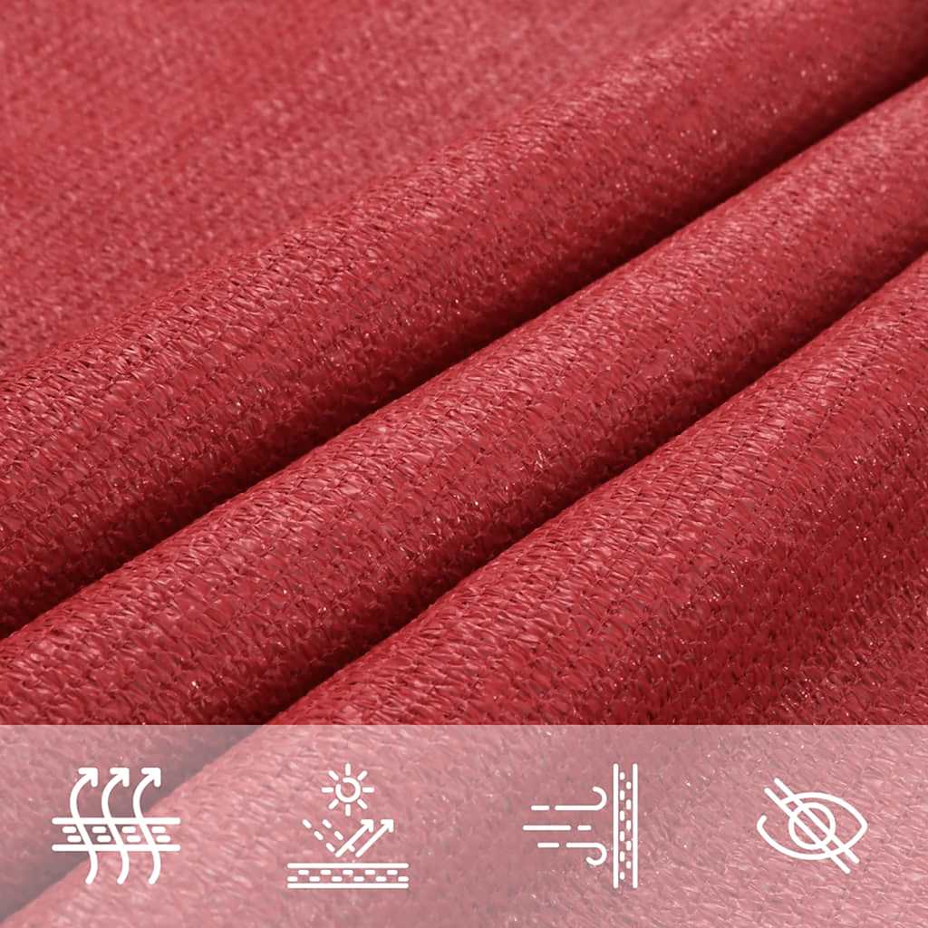 Sonnensegel 160 g/m² Rot 2,5x4,5 m HDPE