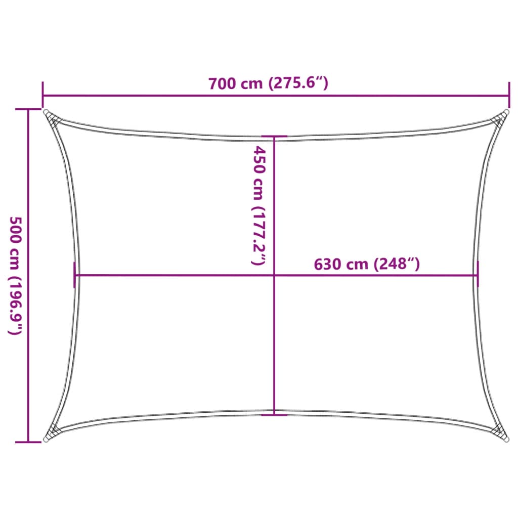 Sonnensegel 160 g/m² Rechteckig Orange 5x7 m HDPE