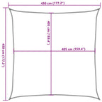 Sonnensegel 160 g/m² Schwarz 4,5x4,5 m HDPE