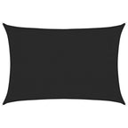 Sonnensegel 160 g/m² Schwarz 3x5 m HDPE
