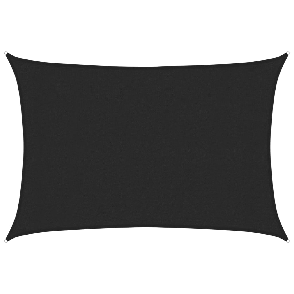 Sonnensegel 160 g/m² Schwarz 3x5 m HDPE
