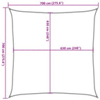Sonnensegel 160 g/m² Braun 7x7 m HDPE