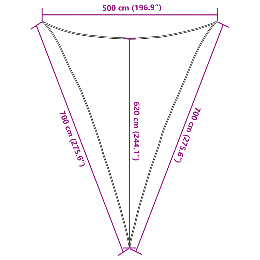 Sonnensegel 160 g/m² Braun 5x7x7 m HDPE