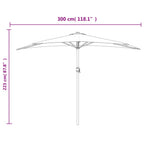 Balkon-Sonnenschirm Alu-Mast 300x155