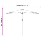 Balkon-Sonnenschirm Alu-Mast 300x155