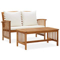 2-tlg. Garten-Lounge-Set mit Kissen Massivholz Akazie