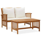 2-tlg. Garten-Lounge-Set mit Kissen Massivholz Akazie