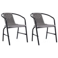 Gartenstühle 2 Stk. Kunststoff Rattan-Optik und Stahl 110 kg