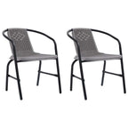 Gartenstühle 2 Stk. Kunststoff Rattan-Optik und Stahl 110 kg