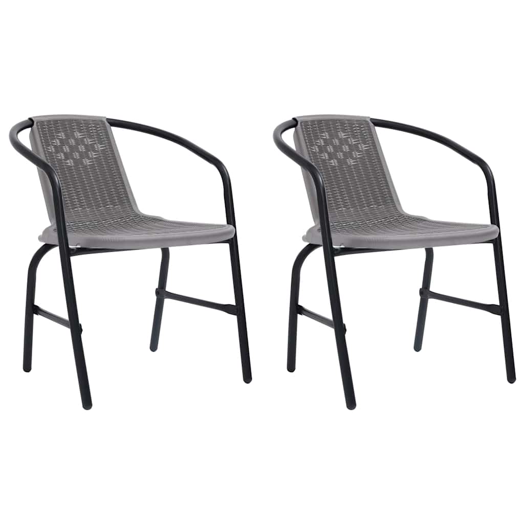 Gartenstühle 2 Stk. Kunststoff Rattan-Optik und Stahl 110 kg