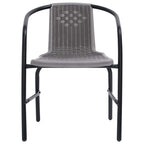 Gartenstühle 2 Stk. Kunststoff Rattan-Optik und Stahl 110 kg
